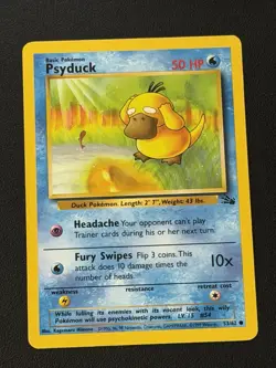 Psyduck 53/62 Fossil Regular WOTC Vintage Pokemon TCG Lightly Played - Image 1