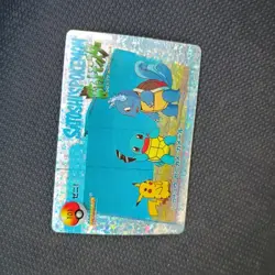 Pokemon Japanese Bandai Carddass Anime Collection #101 Pikachu Squirtle Holo - Image 1
