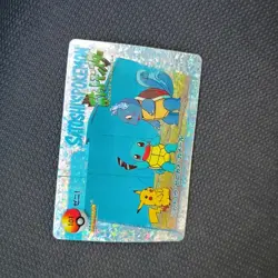 Pokemon Japanese Bandai Carddass Anime Collection #101 Pikachu Squirtle Holo - Image 2