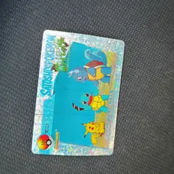 Pokemon Japanese Bandai Carddass Anime Collection #101 Pikachu Squirtle Holo - Image 3