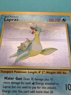Pokemon TCG Fossil Lapras Holo Rare Card #10/62 Vintage 1999 LP - Image 3