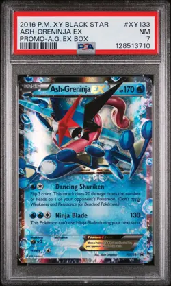 2014 Pokemon XY Black Promo Ex Box Ash Greninja Ex #XY133 PSA 7 - Image 1