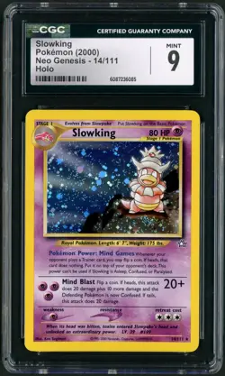 2000 Pokemon Neo Genesis Unlimited Slowking Holo Rare 14/111 CGC Mint 9 - Image 1