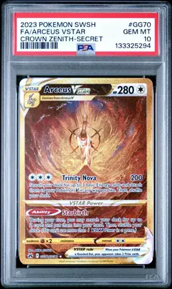 Arceus VSTAR GG70 PSA 10 Secret Rare Crown Zenith Galarian Gallery Holo Pokemon - Image 1