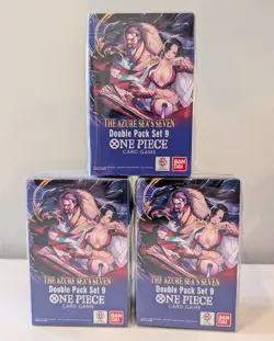 One Piece TCG: The Azure Sea's Seven Double Pack Set 9 SEALED English Lot of 3 - Image 1
