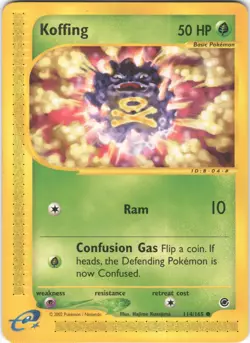 Koffing 114/165 Common Expedition Base Set Pokemon LP - Image 1