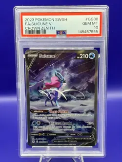 Pokemon Sword & Shield Crown Zenith Suicune V Full Art GG38 PSA 10 Gem Mint - Image 1