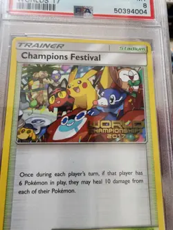2017 POKEMON SM BLACK STAR PROMO WORLDS 17 #SM78 CHAMPIONS FESTIVAL PSA 8 - Image 2