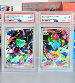 Bulbasaur 133 | Ivysaur 134 | Illustration Rare Pokemon Mega Evolution | PSA 10 - Image 1