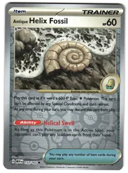 Antique Helix Fossil 153/165 Reverse Holo Scarlet Violet 151 English Pokemon NM - Image 1