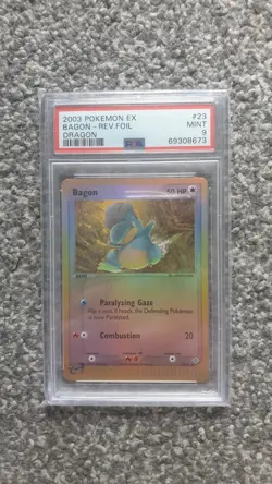 POKEMON CARD 2003 EX BAGON REVERSE FOIL/HOLO DRAGON #23 GRADED PSA 9 - Image 1