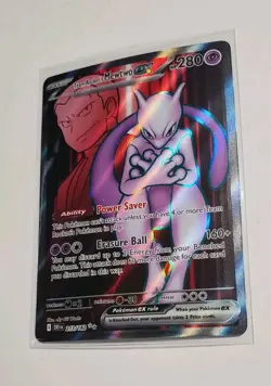 Team Rockets Mewtwo EX Holo Ultra Rare Card 213/182 Sv10: Destined Rivals - Image 2