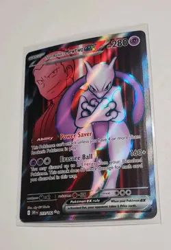 Team Rockets Mewtwo EX Holo Ultra Rare Card 213/182 Sv10: Destined Rivals - Image 3