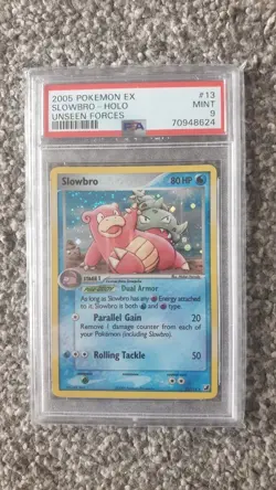 POKEMON CARD 2005 EX SLOWBRO HOLO UNSEEN FORCES #13 GRADED PSA 9 - Image 1