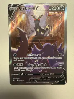 Pokemon Umbreon V Single Strike Full Art Ultra Rare 189/203 Evolving Skies Card - Image 1