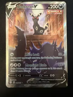 Pokemon Umbreon V Single Strike Full Art Ultra Rare 189/203 Evolving Skies Card - Image 3