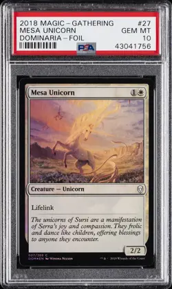 2018 MTG DOMINARIA FOIL #27 MESA UNICORN PSA 10 - Image 1