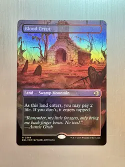 Blood Crypt - 349 - MTG: Lorwyn Eclipsed - Reversible Shockland -Borderless FOIL - Image 2