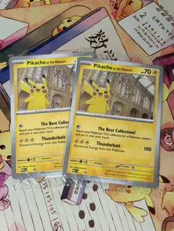2x Pikachu At The Museum Pokemon Natural History Museum Jumbo Promo - Image 1