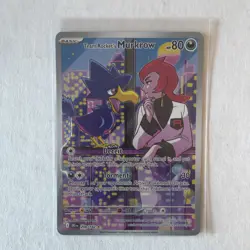 Pokemon TCG SV Destined Rivals Team Rockets Murkrow 200/182 Illustration Rare NM - Image 1
