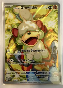 Pokemon TCG Hisuian Growlithe 181/167 Twilight Masquerade Illustration Rare Holo - Image 1