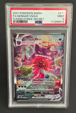 Pokemon Gengar Vmax #271 SWSH Fusion Strike PSA 9 MINT - Image 1