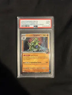 TEAM ROCKET'S TYRANITAR DESTINED RIVALS POKEMON CENTER STAMP #096 PSA 9 (2025) - Image 1