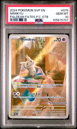 2024 POKEMON SVP EN-SV BLACK STAR PROMO #075 MIMIKYU PSA 10 - Image 1