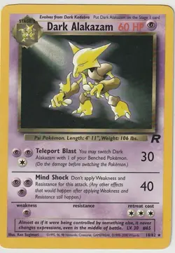Dark Alakazam 18/82 Team Rocket WOTC Pokemon Card – Lightly Played (LP) - Image 1