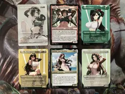 Final Fantasy MTG Custom Alt Art Cards Play Test (Yuffie Aerith & Tifa) Set Of 6 - Image 1