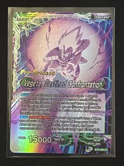 Dragon Ball Super Card Game Pre-Release Vegeta, Destined Confrontation Foil Card - Image 1
