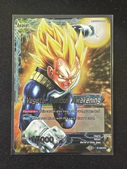 Dragon Ball Super Card Game Vegeta Furious Awakening Leader Foil Card P-163 - Image 1
