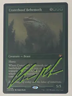 MTG NM GREEN SHADOW SIGNED CRATERHOOF BEHEMOTH (Foil Etched) - Image 1