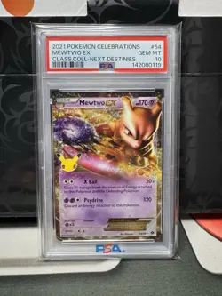 2021 Pokemon Celebrations Mewtwo Ex Classic Next Destinies PSA 10 - Image 1