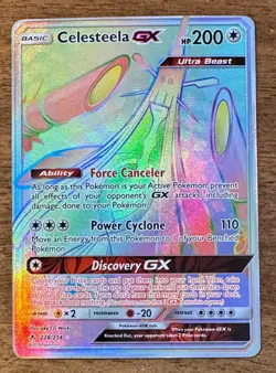 Celesteela GX 228/214 Rainbow Secret Rare Full Art Holo Pokemon Unbroken Bonds - Image 1