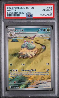 2024 POKEMON TEF EN-TEMPORAL FORCES ILLUSTRATION RARE #164 GROTLE PSA 10 - Image 1