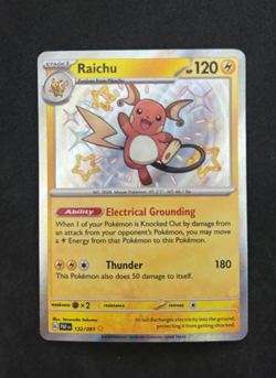 2024 POKEMON SV PALDEAN FATES 132/091 RAICHU SHINY RARE - NEAR MINT - Image 1