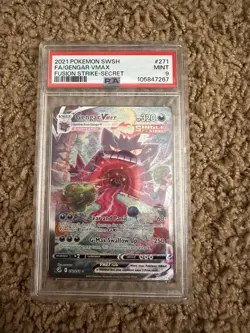 Pokemon Gengar VMAX Fusion Strike Secret Rare Full Alt Art #271 PSA 9 Mint - Image 1