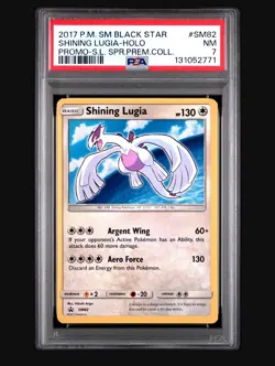 2017 POKEMON SM BLACK STAR PROMO SM82 SHINING LUGIA HOLO SHINING LEGENDS PSA 7 - Image 1