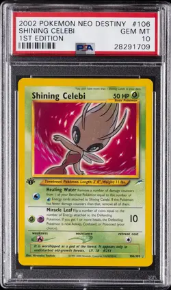 2002 POKEMON NEO DESTINY 1ST ED #106 SHINING CELEBI PSA 10 - Image 1