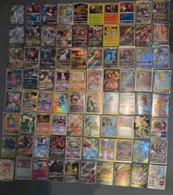 Pokemon Card Lot Of 80 Full Arts, V's, Gx's, Ex's, Vmax's, Trainers, And More. - Image 1