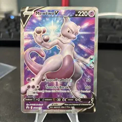 Pokemon Go TCG 2022 Black Star Promo Full Art Holo Mewtwo v SWSH229 - Image 1