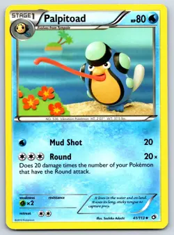 Palpitoad - BW Legendary Treasures 41/113 Sachiko Adachi Pokemon Card LP - Image 1