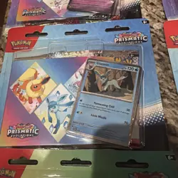 18 Prismatic Evolution Pokemon Cards In 6 Blister Packs - Image 3