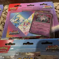 18 Prismatic Evolution Pokemon Cards In 6 Blister Packs - Image 5