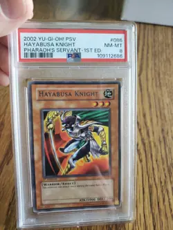 2002 Yu-Gi-Oh PSV-086 Hayabusa Knight Pharaoh's Servant 1st Ed PSA 8 NM-MT Pop 2 - Image 2