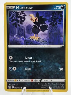 Murkrow 093/163 Sword & Shield Battle Styles 2021 Pokemon Card Common NM - Image 1