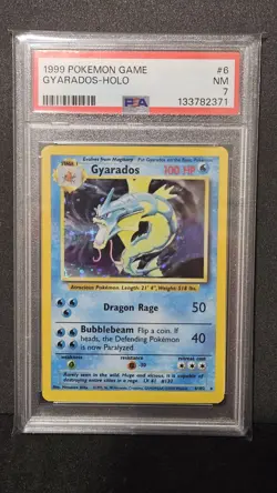 Pokemon TCG Gyarados Base Set Holo Card PSA 7 Unlimited Rare 6/102 - Image 1