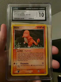 POKEMON EX DELTA SPECIES DITTO CHARMANDER #37 CGC 10 Non-Holo Card - Image 1