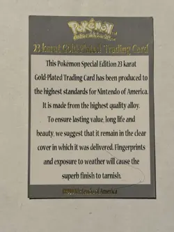 Pokemon Poliwhirl 23k Gold Plated Trading Card With Authenticity Card - Image 4